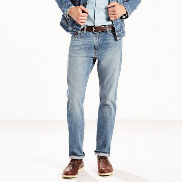 Levi's Blue Medium Wash 513 Slim Straight Leg Denim Jeans - Picture 4 of 13